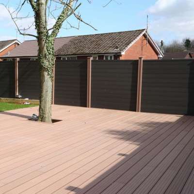 100% eco friendly outdoor solid wpc anti-slip interlocking outdoor decking