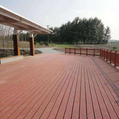 synthetic teak color 140*25mm hollow wood plastic composite decking board